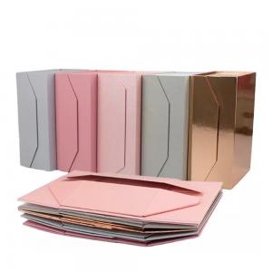  Custom Logo Wedding Dress Rigid Magnetic Folding Cardboard Packaging Paper Gift Box With Ribbon Closure Manufactures