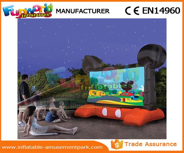 Quality Mickey Mouse Advertising Inflatables / Inflatable Movie Screen Black And Red Projection Cloth for sale