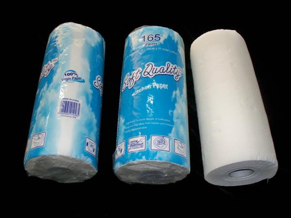 Quality Virgin wood pulp Kitchen Paper Towel 28cm x 11.5 cm x 2 Ply x165Sheets / Roll for sale