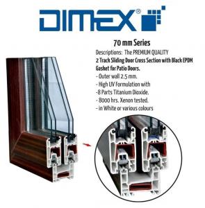 China DIMEX L70 Sliding UPVC Window Profiles Door Systems For Construction on sale