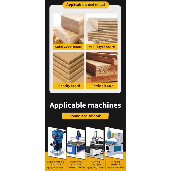 ARDEN 1610 Woodworking Router Bit Shank 1/2 1/4 Hard Alloy Drill Bit for Cutting Wooding T Type Slotting Cutter