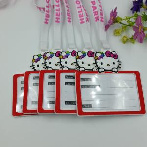 China Cute Hello Kitty Design Business Card Pouch ID Card Holder With Printing String , Embossed Logo Back on sale