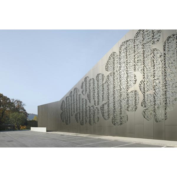 Building Perforated Metal Panel Facade , Outside External Wall Cladding Panels