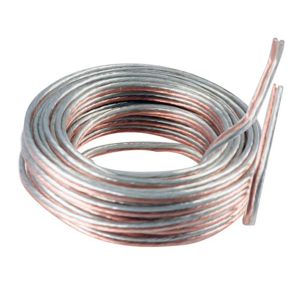 2 Core Low Noise RVH Sound Shielded Speaker Cable 100m Roll OFC Copper Transparent For Speaker