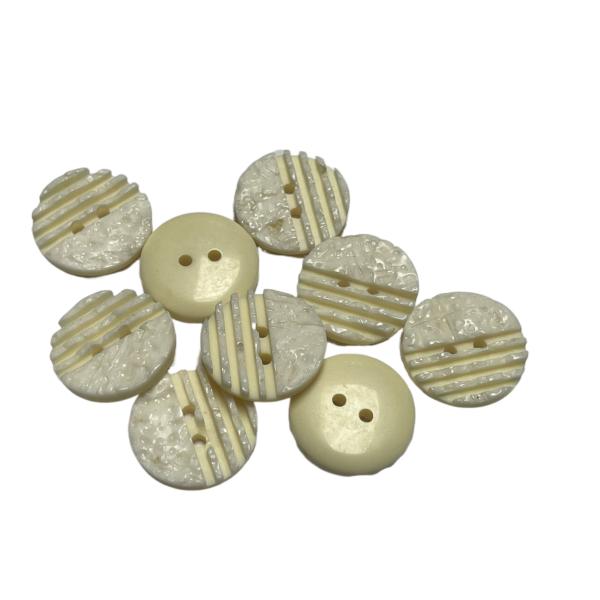 Polyester Imitation Shell Button With Irregular Face Two Hole 28L Yellow Color