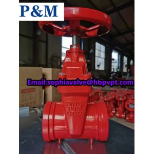 PN16 PN25 grooved end cast iron gate valve