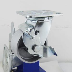 China 4 Inch Solid Cast Iron Wheels High Load Side Brake Industrial Caster Wheels For Furniture on sale