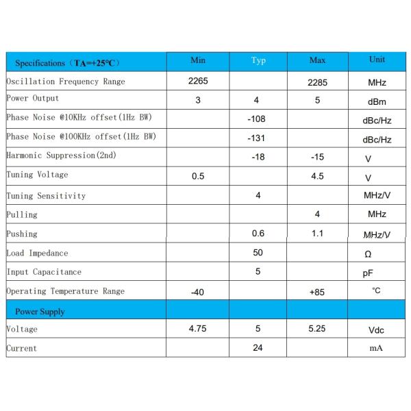 Standard Package VCO Series INNOTION YSGM22652285B 4dBm Integrated Circuits IC Chip Coaxial Resonator Oscillator Electronic Parts