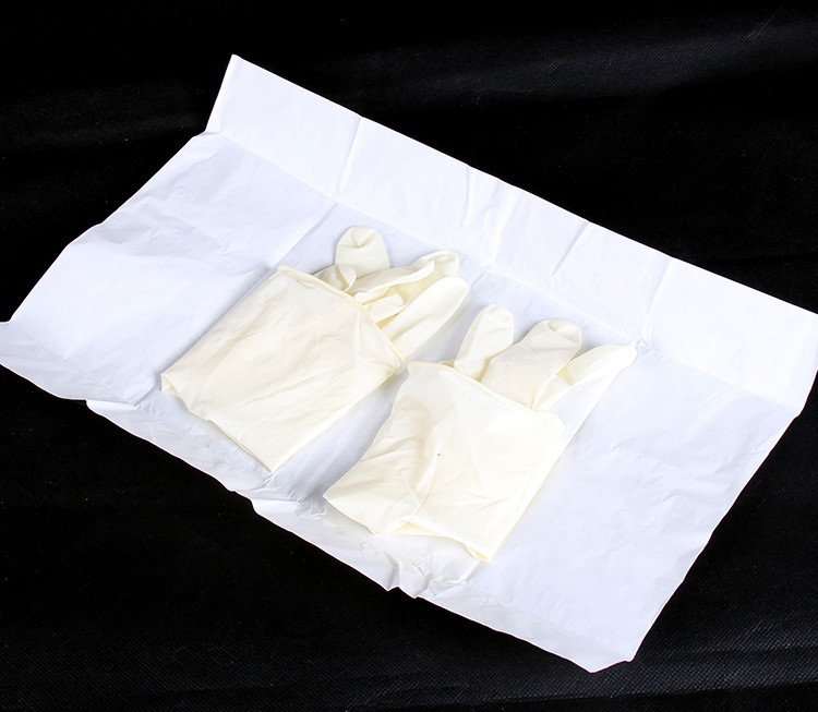 Natural White Color Sterile Latex Surgical Gloves Disposable With Rolled Rim