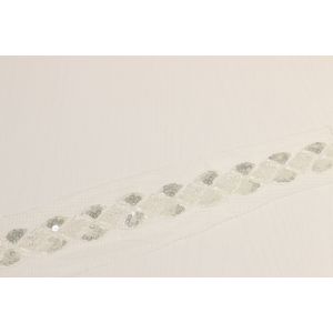 Buy cheap Delicate Fanlike Sequin Lace Trim 60mm Width Bugles Equipped from wholesalers