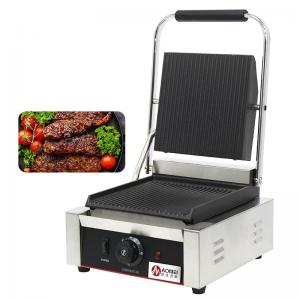  Electric Contact Panini Grill Press Grill with Full Grooves and Anti-Scalding Handles Manufactures
