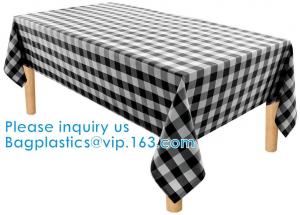 China Tablecloth Rectangle Stain Resistant Spillproof Washable Polyester Gingham Table Cloth Outdoor Picnic, Kitchen holiday on sale