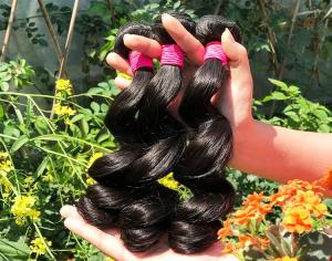  Healthy 100% Malaysian Human Hair Weave Natural Black / Dark Brown From Young Girl Manufactures