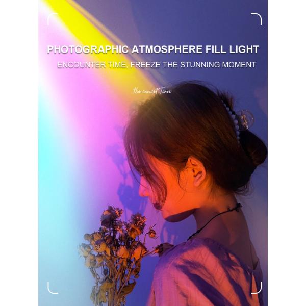 Rechargeable Net Red Bed Wall Lamp with Clock and Sunset Projection No Wiring Needed