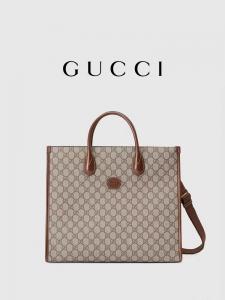  Panelled GG Supreme Print Gucci Canvas Tote Bag Shoulder Bag With Interlocking G Manufactures