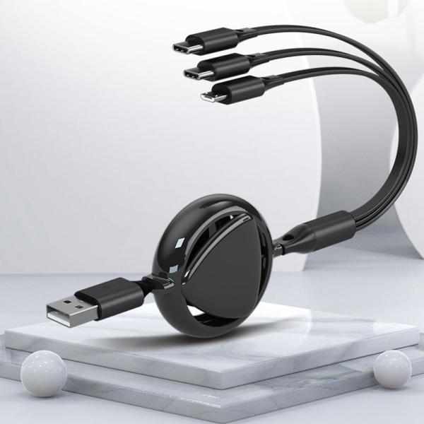 Pure copper Max 2.4A Fast Charging USB Cables Micro Type C 3 In 1