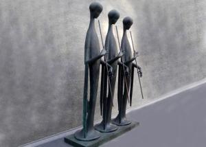 China Music City Abstract Figure Bronze Sculpture Outdoor Three People For Museum on sale