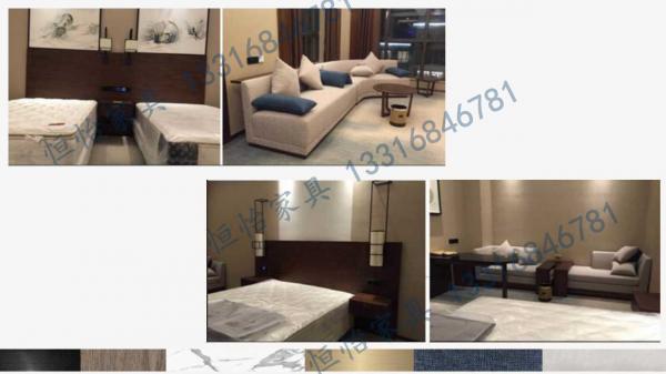 Ghana hotel style apartment design furniture from China for fabric upholstered bed and Custom table cabinet