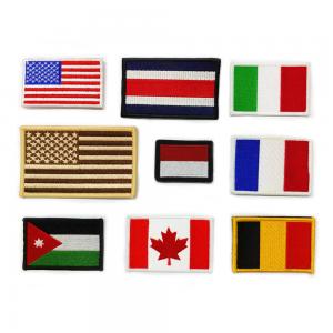  100% Embroidery Iron On Patches National Countries Flag Patch DIY Hooked For Hats Manufactures