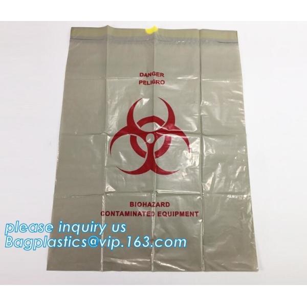 100% LDPE Biohazardous Waste Bag Resist Tears with PP drawstring, biohazard garbage bag garbage bags heavy duty plastic