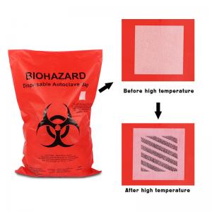 China Autoclavable PP Biohazard Plastic Bags With Temperature Indicator on sale