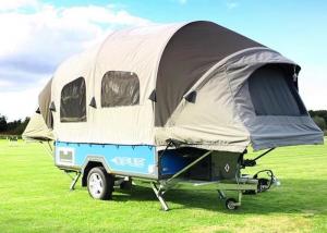 China 6X2X1M Outdoor Roof Top Tent Polyester Canvas Inflatable TPU Tube Frame Camper Trailer Tent on sale