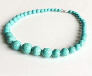  European and American bohemian atmosphere blue turquoise necklace Manufactures