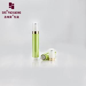  metalized green shiny plastic airless eye cream cosmetic 10 ml roll on bottle Manufactures