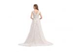 Front And Back V Neck Floral Ball Gown Wedding Dresses High End Custom
