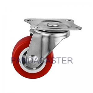 China Durable Red PVC Caster Wheel Swivel Furniture Castor Wheels 50mm on sale