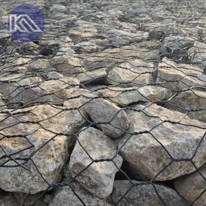  3*1*0.5m PVC Coated Wire Mesh Gabion Basket Stone Filled Gabion Cages Retaining Walls Manufactures