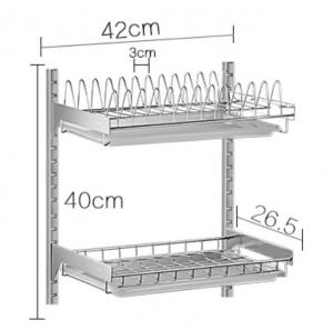  Two Tier Draining Rustless Stainless Steel Kitchen Rack With Chopstick Holder Manufactures
