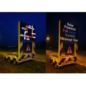 EN12966 Mobile LED Displays , Colour Variable Message Signs Trailer Mounted