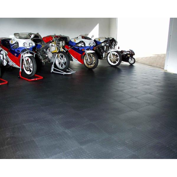 Multi Colour Interlocking Vinyl Floor Tile 500*500mm Coin Surface For Use In Garages Workshop And Factories