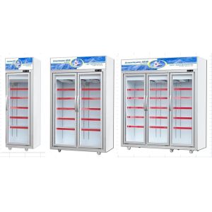  -18~22℃ Temperature Upright Glass Door Display Freezer For Seafood 1700L Manufactures
