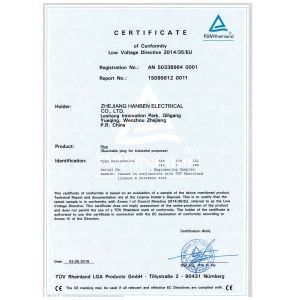 ZHEJIANG HANBEN ELECTRICAL CO., LTD. Certifications