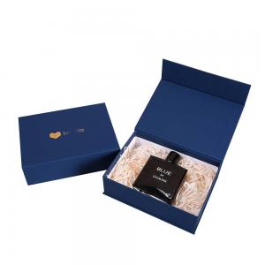  Navy Blue Custom Luxury Cosmetic Packaging Gift Boxes With Gold Foil Manufactures
