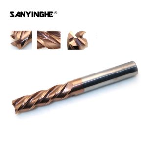 Buy cheap 12mm Long Shank End Mill HRC55-60 4 Flutes CNC Milling Cutter Flat Carbide from wholesalers