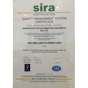 Shenzhen Eton Automation Equipment Co., Ltd. Certifications