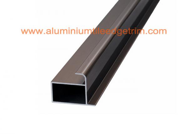 Quality Extruded Cupboard Aluminium Cabinet Door Profiles Anodized Iron Grey Color for sale