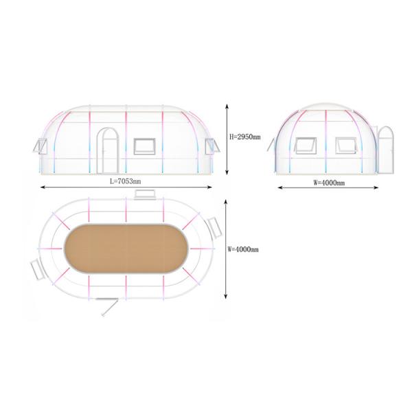 Luxury Polycarbonate Dome House Rainproof For Leisure Facilities