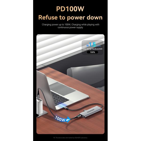 8 In 1 Expansion USB C Hub 10Gbps With M.2 SATA SSD Disk Enclosure Port