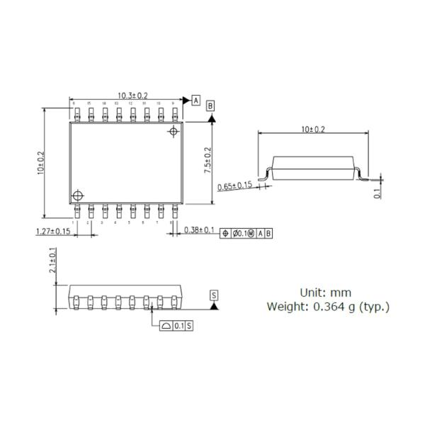 Mechanical Drawing - Toshiba TLP5212 IGBT Gate Drive Photocoupler