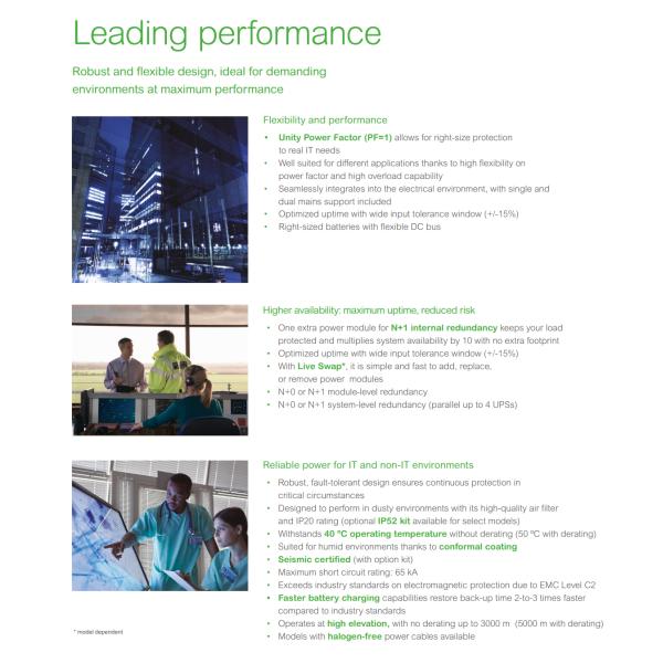 APC Data Center And Facility 3 Phase Galaxy VS UPS 100kW 400V For External Batteries