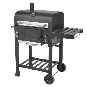 China Classic Commercial Kitchen Equipments Barbeque Backyard Charcoal BBQ Grill Smoker With Trolley on sale