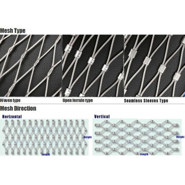 SS304 316 Cable Mesh Net/Wire Rope Fence for Tensile Project X tend mesh