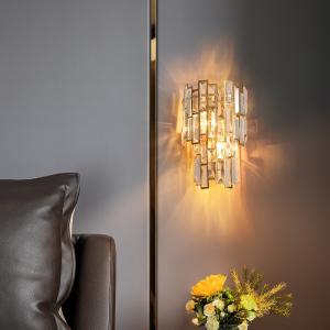  AC220V Stainless Steel Modern Crystal Wall Lights Clear Tiered Crystal Wall Sconce Manufactures