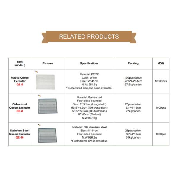 White PE PP Queen Rearing Plastic Queen Excluder 51*41cm