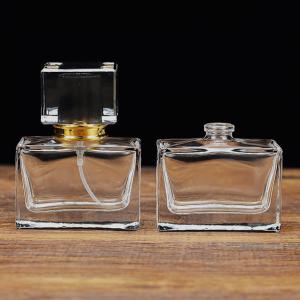 China Square Glass Perfume Spray Bottle With Mist Pump Reusable Lightweight on sale