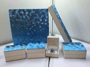  Blue Pearl Jewelry Plastic Box , Leatherette Gift Packaging Boxes Manufactures